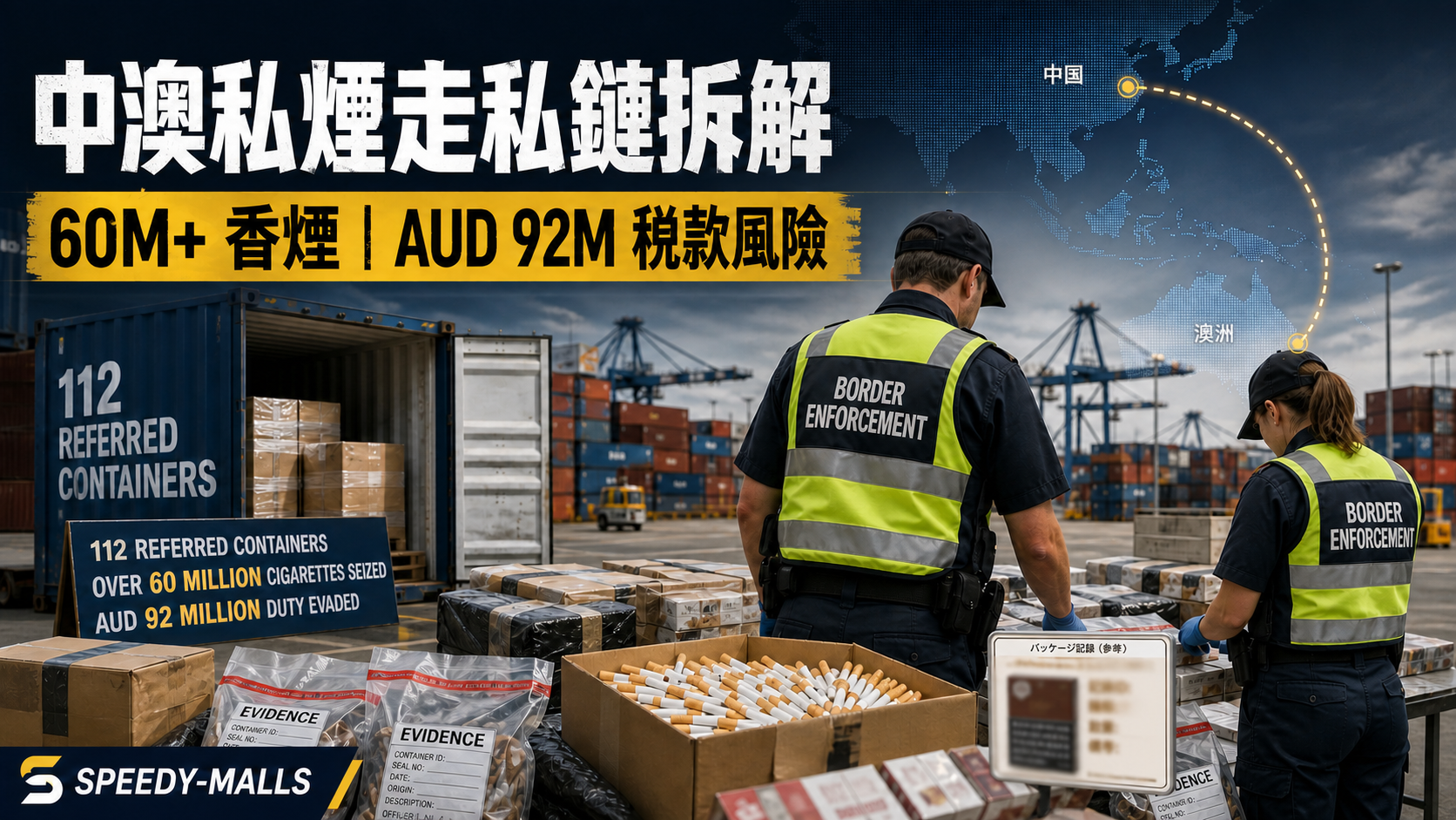 中澳私煙走私鏈拆解:112 個貨櫃、6,000 萬支香煙與 9,200 萬澳元稅款風險