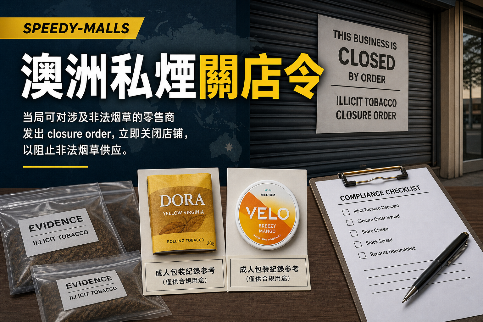 澳洲私煙 closure order：產品圖只能做包裝紀錄，不應變成個案暗示