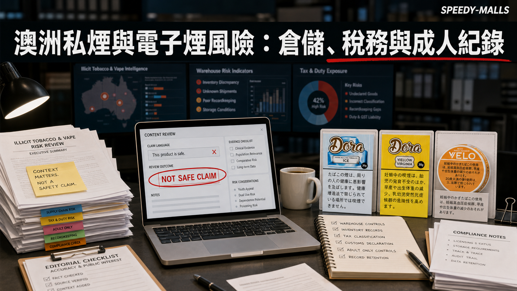 澳洲私煙與電子煙倉儲風險：稅務紀錄、包裝圖與成人頁面邊界 cover