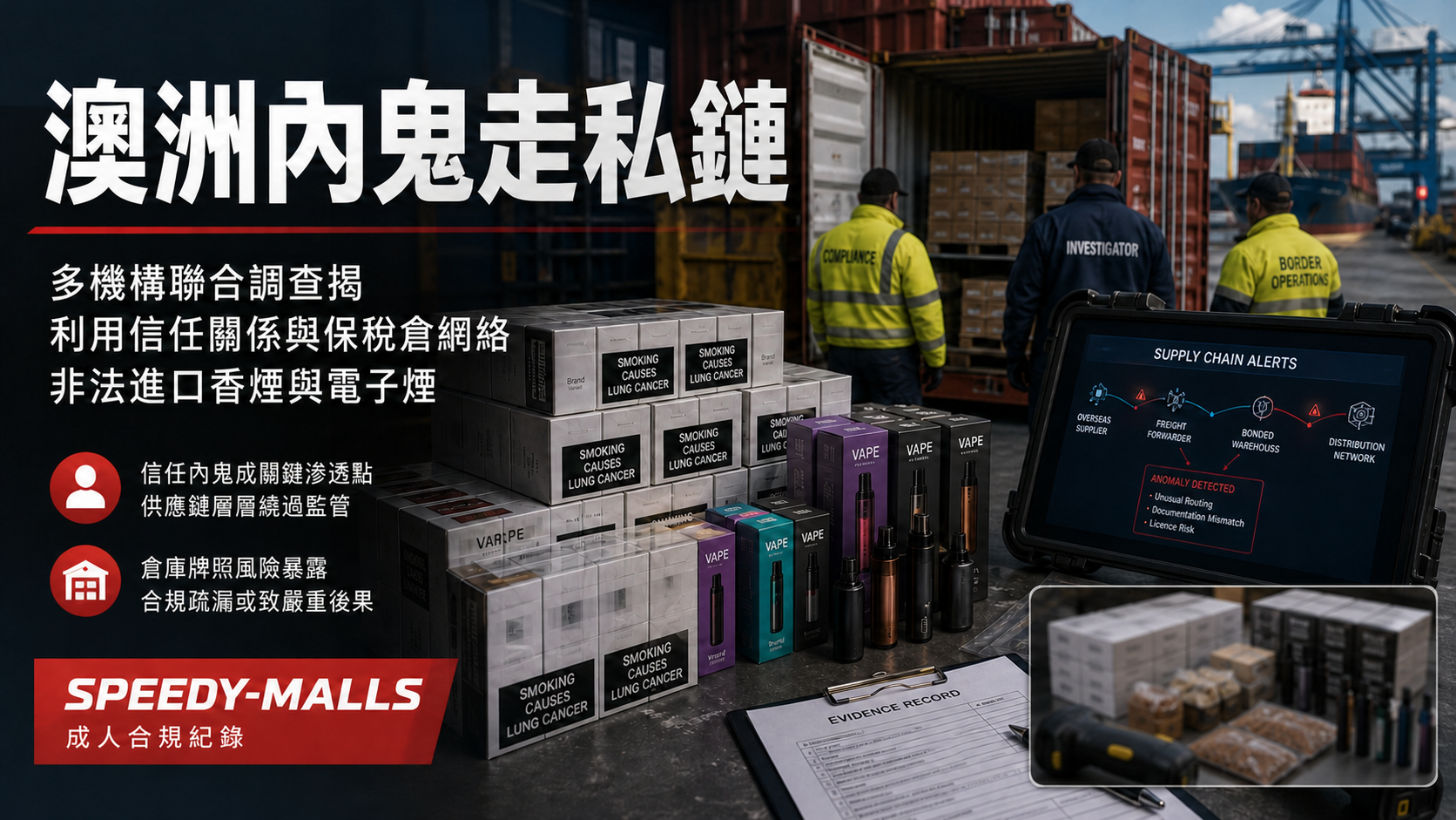 澳洲 MAST 內鬼走私鏈:8,000 萬澳元網絡、保稅倉與牌照風險紀錄