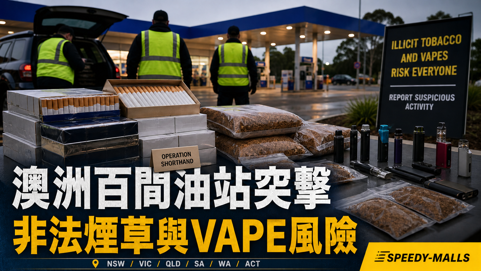 澳洲 Operation Shorthand：百間油站突擊與非法煙草、VAPE 成人合規風險