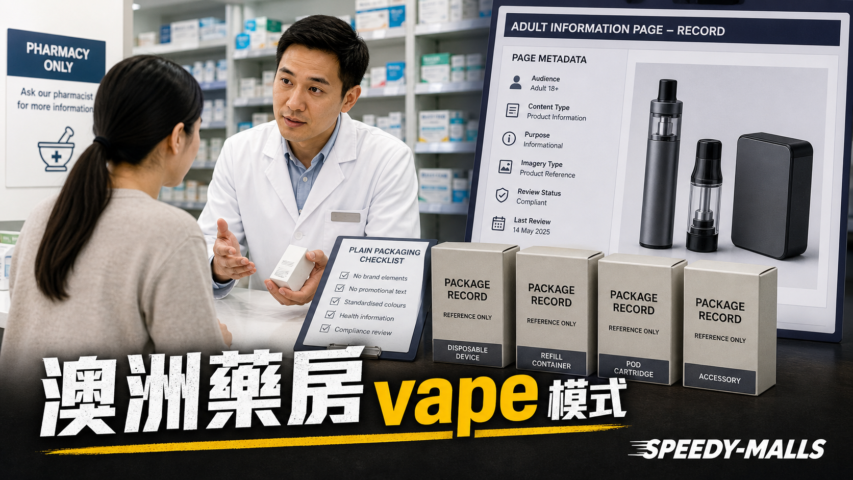 澳洲藥房 vape 模式：成人資訊頁應該點處理產品圖 cover