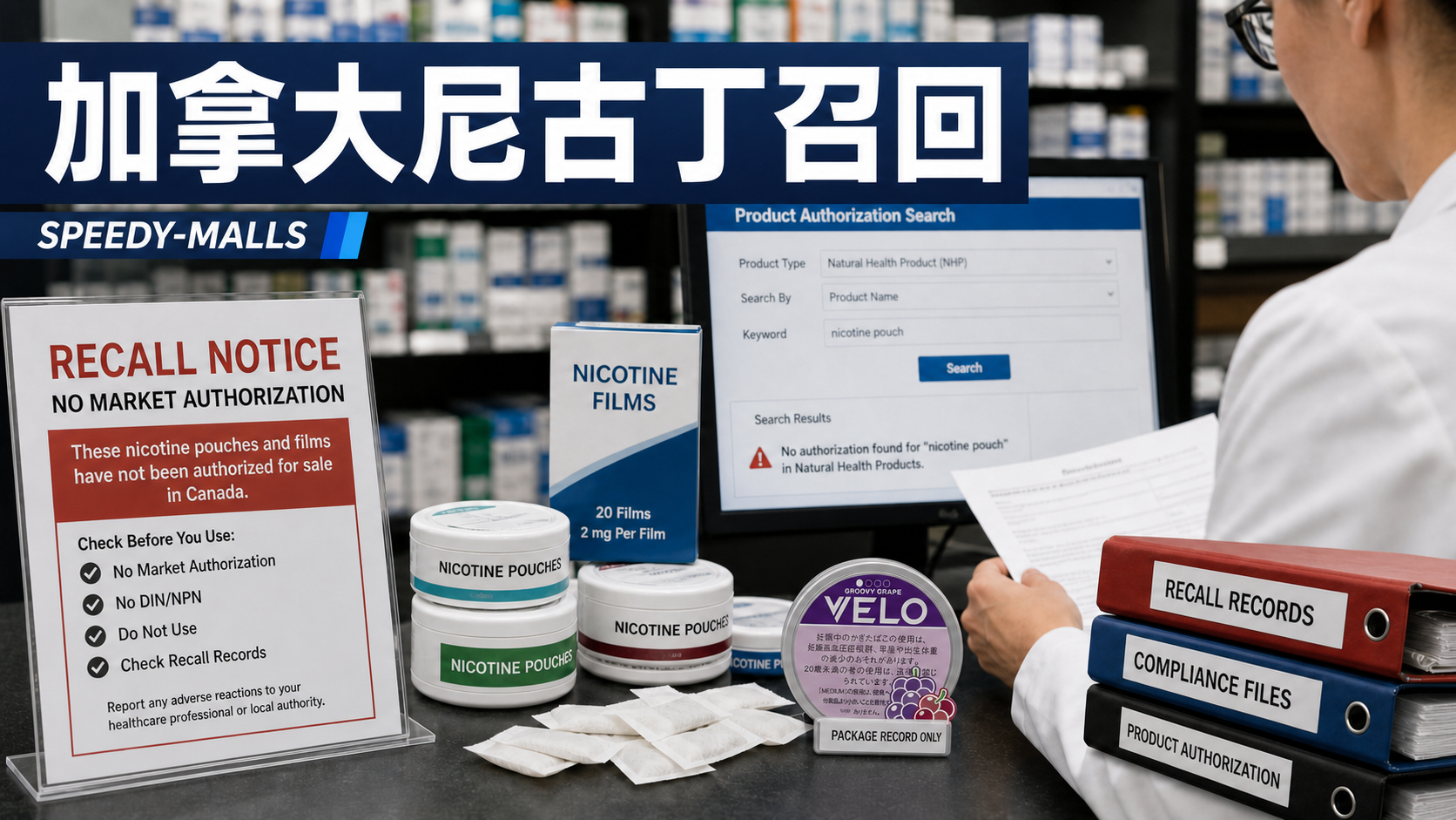 加拿大 nicotine film / pouch 召回：DIN、NPN 與市場授權核對 cover