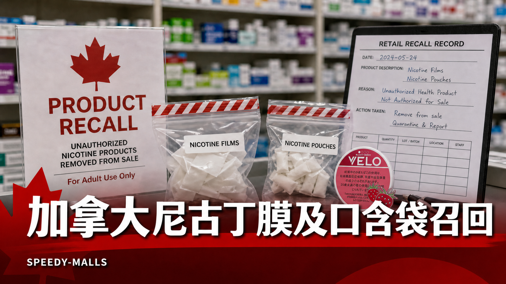 加拿大尼古丁膜及口含袋召回：DIN/NPN 授權邊界與成人頁面記錄 cover