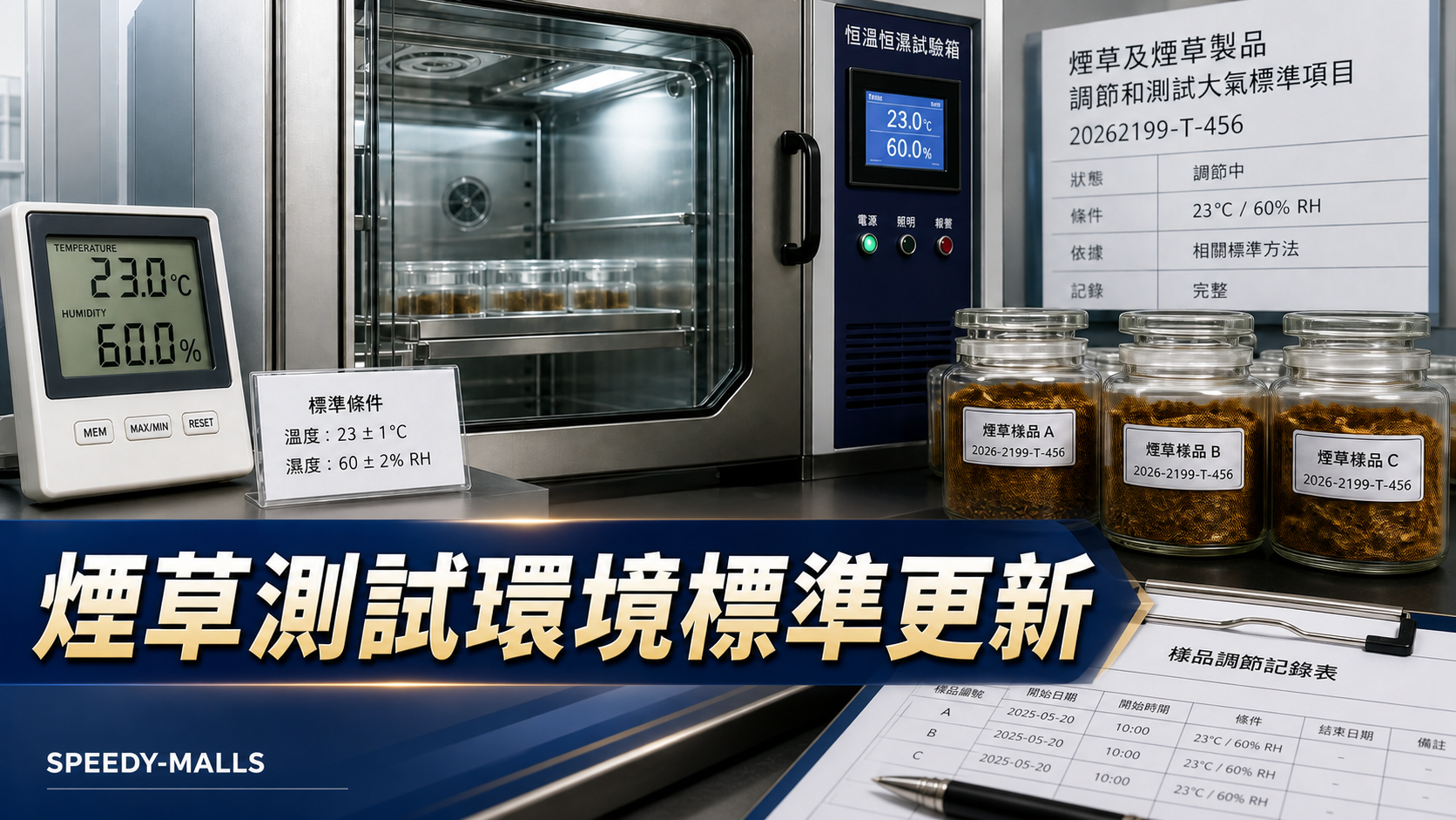 中國煙草測試環境標準項目：23°C、60% RH 與樣本記錄的成人資訊寫法 cover