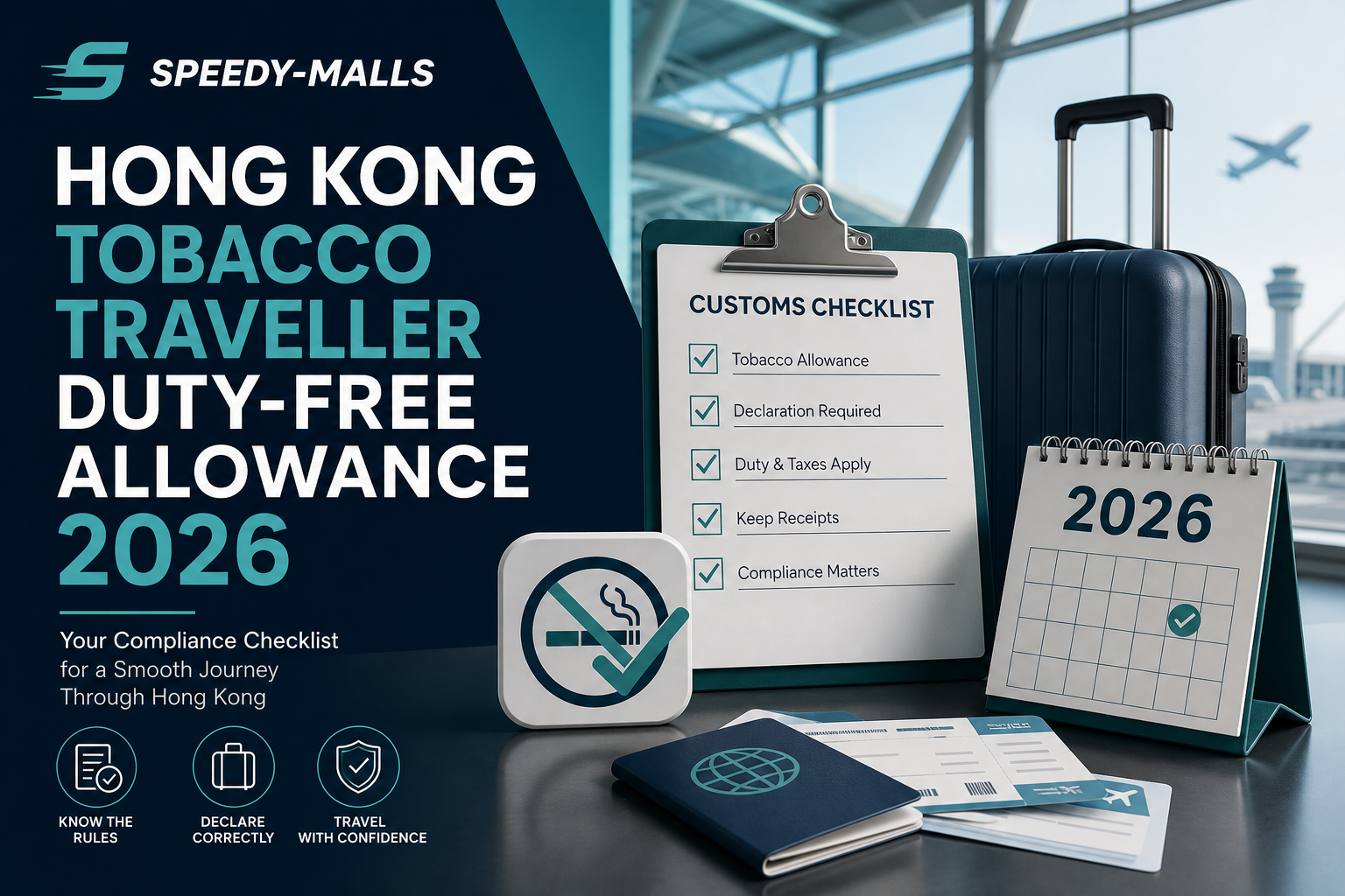 香港烟草旅客免税额 2026 FAQ:19 支香烟、申报、单据与合法携带界线 cover image