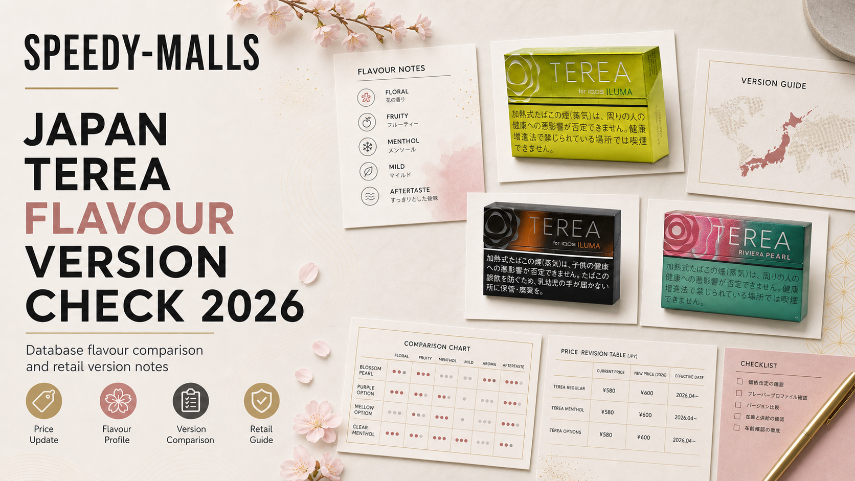 日本 TEREA Blossom Pearl 2026 新銘柄與定價調整：口味定位、膠囊線識別與成人版本核對 cover