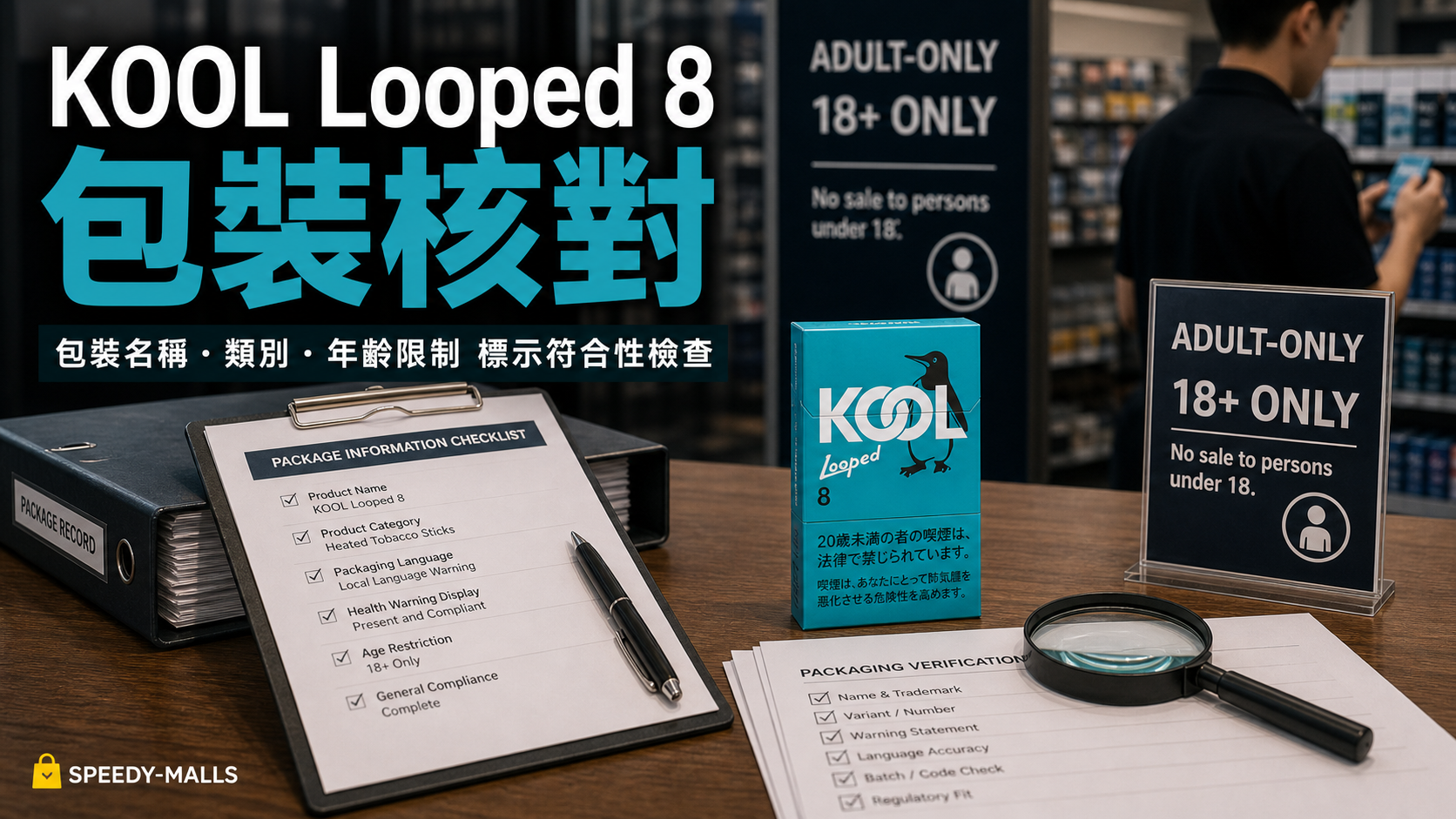 KOOL Looped 8 包裝核對：Looped 名稱、8 字樣與成人資訊入口 cover
