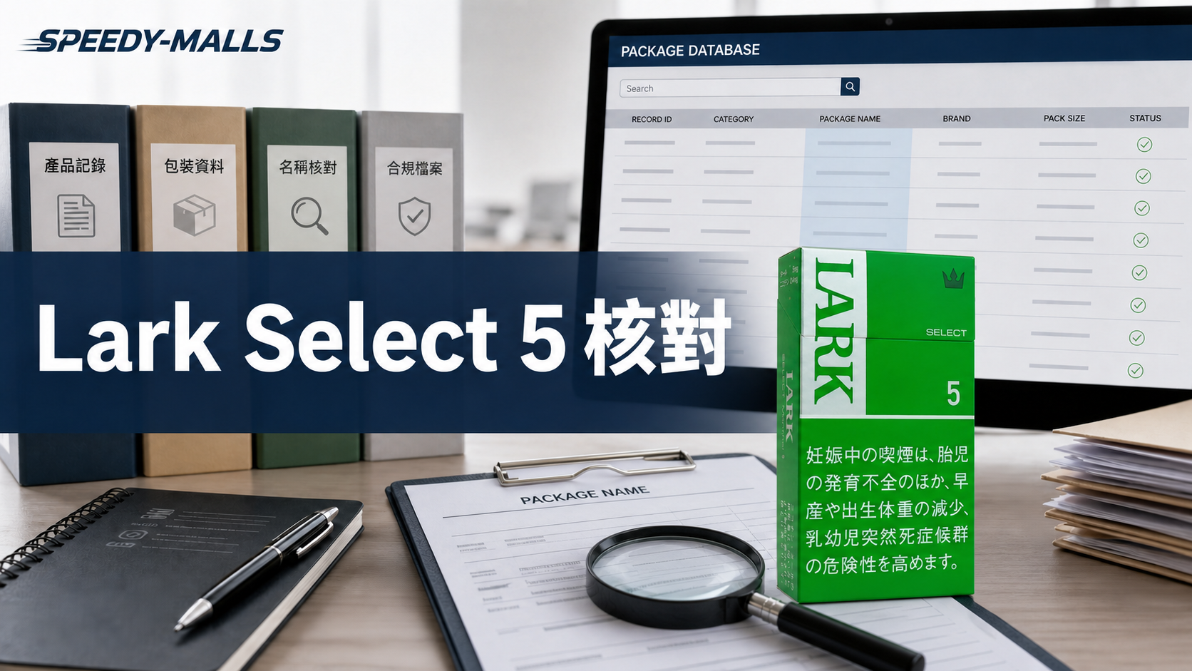 Lark Select Menthol 5 100s 包裝入口：Menthol、5、100s 字樣核對 cover