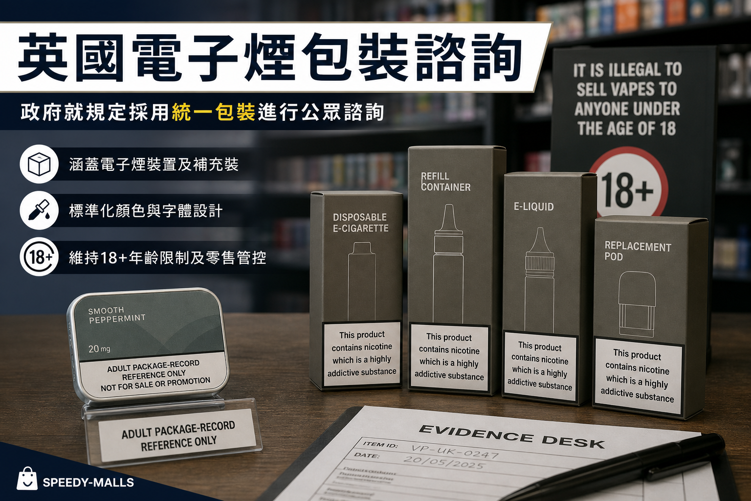 英國電子煙 plain packaging 諮詢：口味名稱、年齡閘與成人頁面紀錄