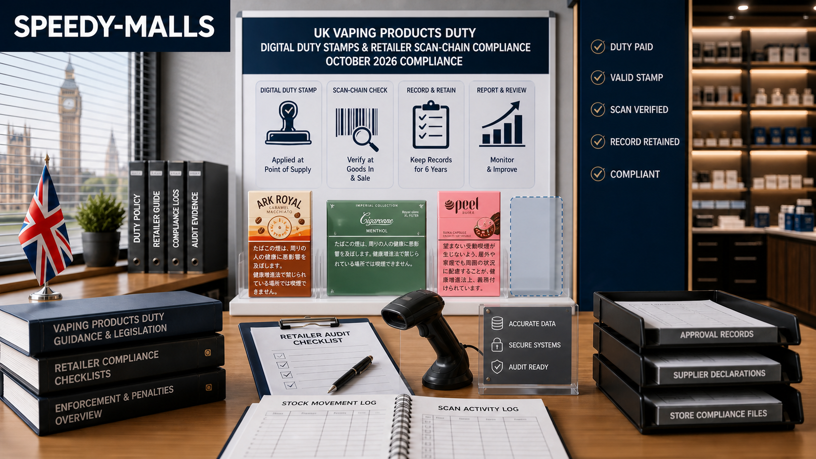 英國 Vaping Products Duty 與 Digital Stamps：2026 成人零售證據鏈清單 cover