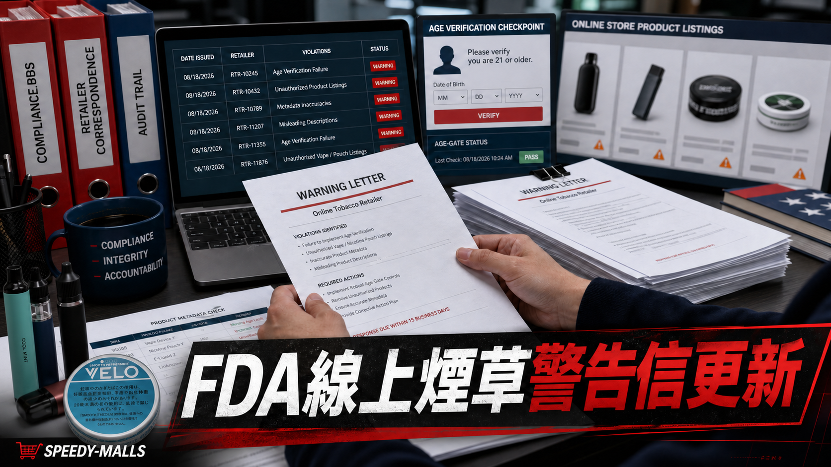 FDA 8 月 18 日線上煙草警告信更新：成人頁面要補齊 age-gate、PMTA 與 metadata 紀錄