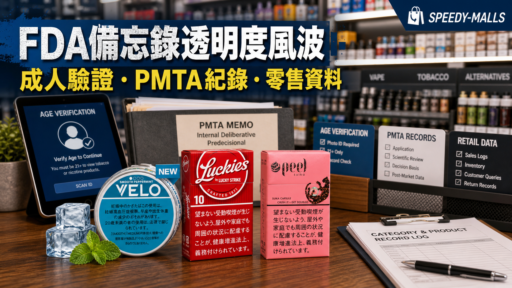 美國 FDA 電子煙備忘錄風波：成人驗證、PMTA 紀錄與零售頁面風險 cover