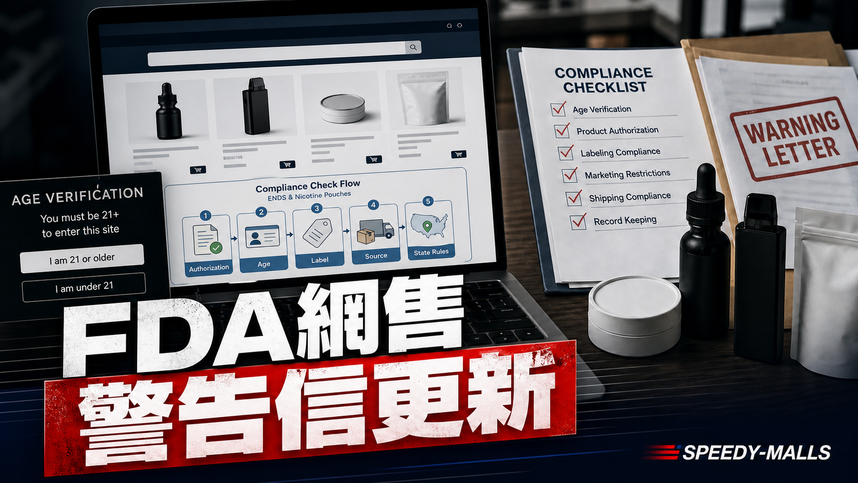 美國 FDA 7 月網售煙草警告信：Age Gate、PMTA 與成人零售紀錄