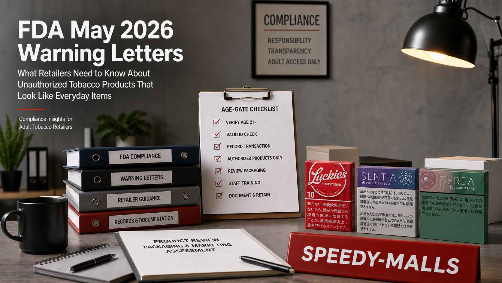 美國 FDA 2026 日用品外觀煙草警告信：成人零售頁面點樣排查包裝、聲稱同授權風險