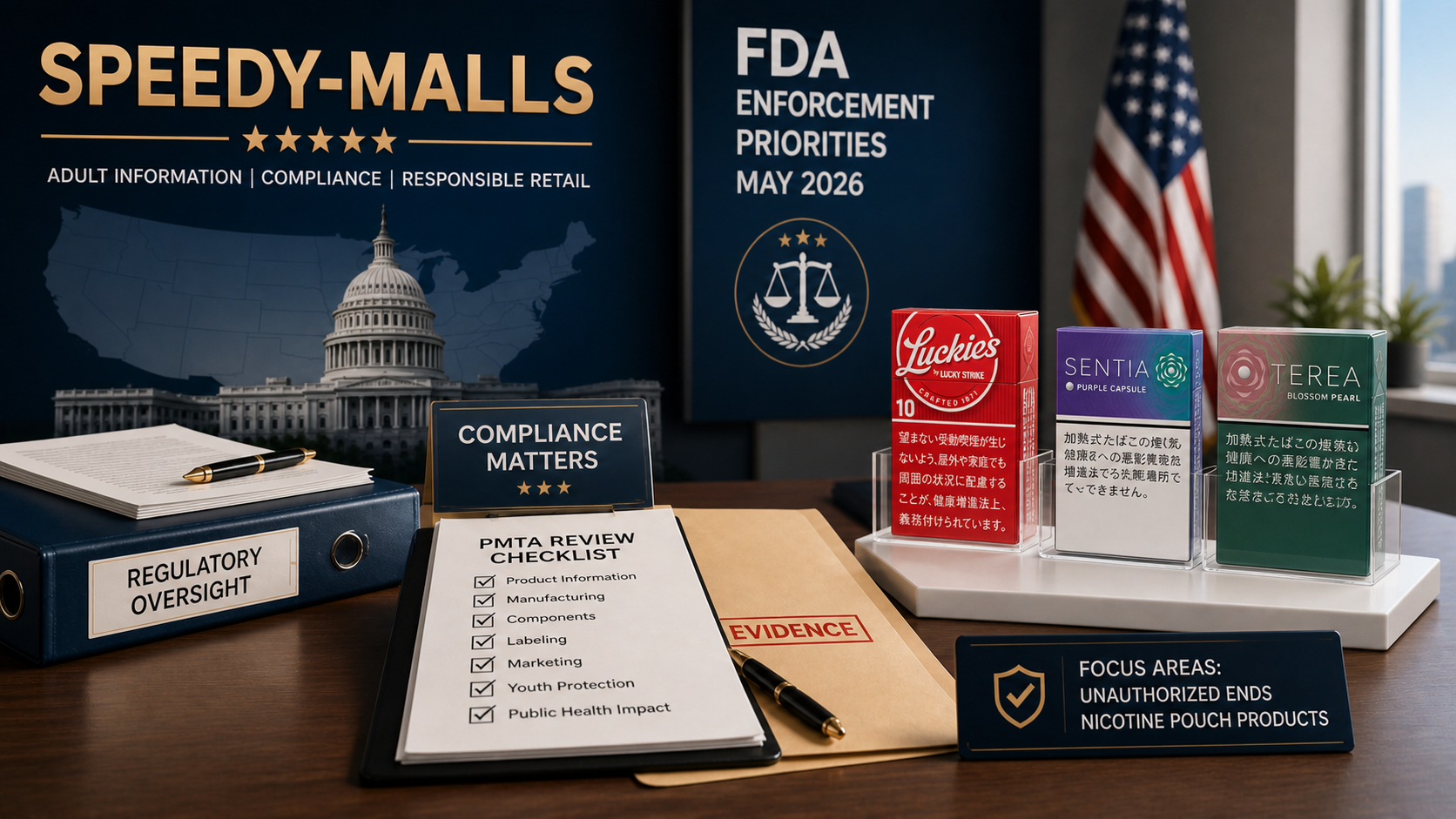美國 FDA 2026 年 5 月 ENDS 與尼古丁袋執法訊號：成人零售風險讀法 cover