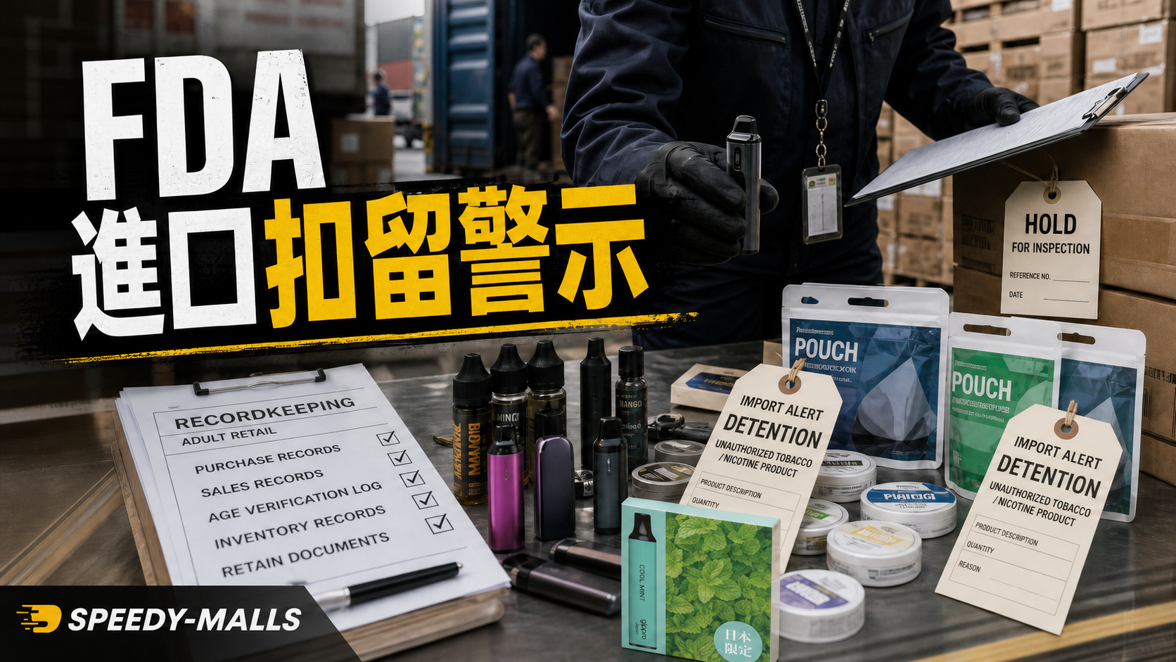 FDA 煙草進口警示：DWPE、PMTA 與成人頁面記錄核對 cover