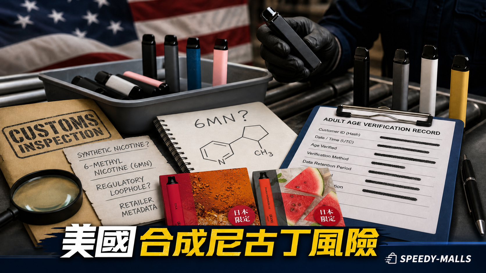 美國 6MN 合成尼古丁爭議：電子煙頁面點樣寫 age gate 與成分聲稱
